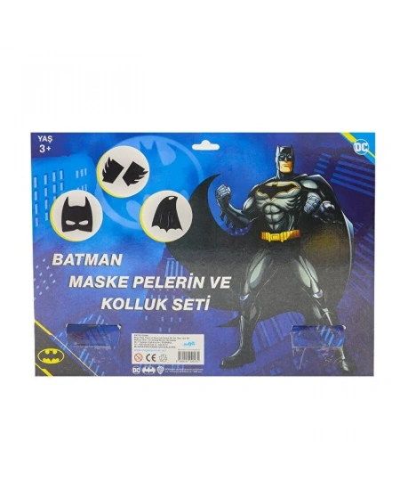 BATMAN MASKE PELERİN KOLLUK 3LÜ SET