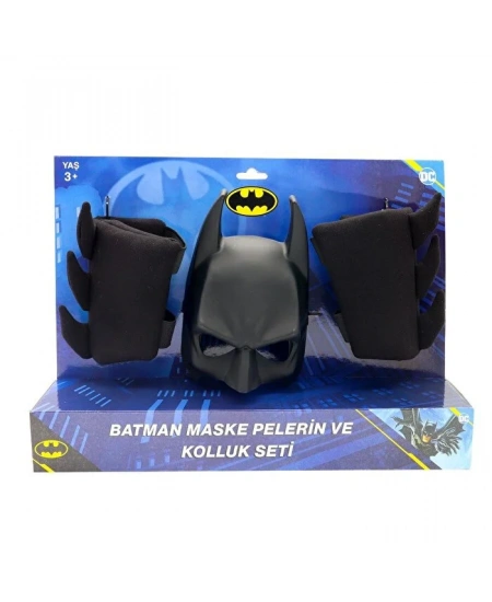 BATMAN MASKE PELERİN KOLLUK 3LÜ SET