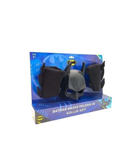 BATMAN MASKE PELERİN KOLLUK 3LÜ SET