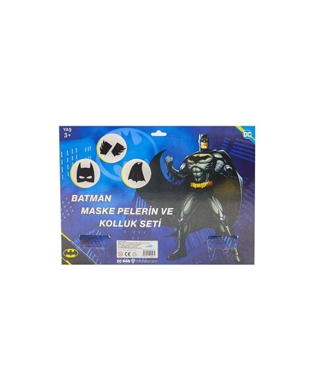 BATMAN MASKE PELERİN KOLLUK 3LÜ SET