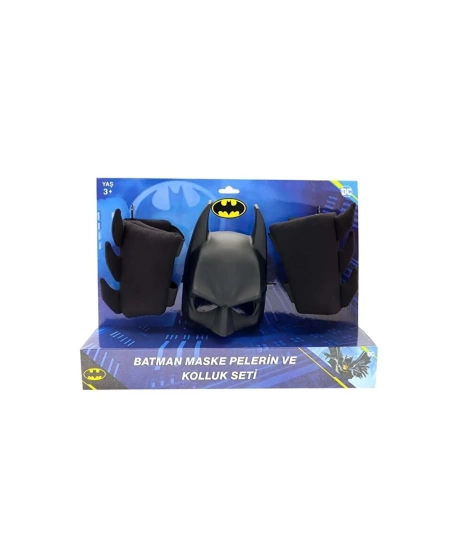 BATMAN MASKE PELERİN KOLLUK 3LÜ SET