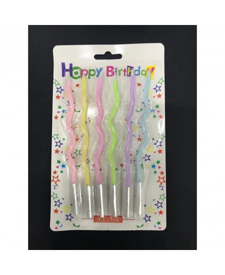 14 CM 6 LI SPİRAL MAKARON MUM