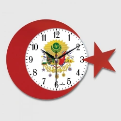 AYPŞ AYYILDIZ DUVAR SAATİ OSMANLI ARMA