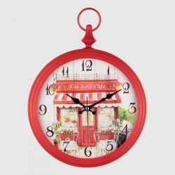 AYPŞ DEKORATİF DUVAR SAATİ KIRMIZI EV