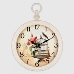 AYPŞ DEKORATİF DUVAR SAATİ KUŞ KAFESİ