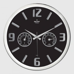 AYPŞ TERMOMETRELİ DUVAR SAATİ GRİ SİYAH