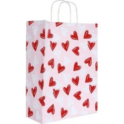 ÇANTA KRAFT BÜKÜM SAPLI KALPLİ 18*24 25Lİ