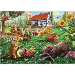 KS GAMES 500 PARÇA PUZZLE  DOGS AND CATS AT PLAY