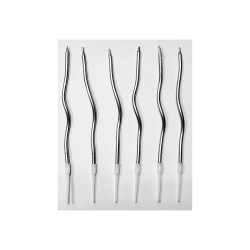 ND MUM SPİRAL 17 CM 6LI GÜMÜŞ