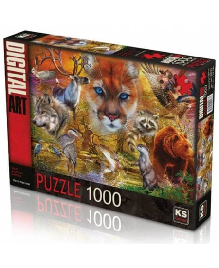 KS GAMES 1000 PARÇA PUZZLE NORTH AMERİCAN ANİMALS