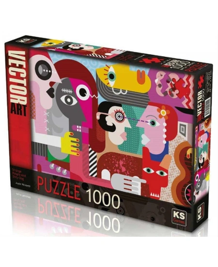 KS GAMES 1000 PARÇA PUZZLE STRANGE PEOPLE AND DİRTY DOGNET