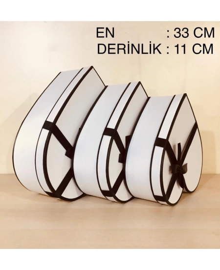 ND 3 LÜ SET BEYAZ KALP KUTU