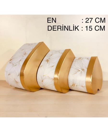 ND KUTU KALP ALTIN KAPAKLI 3 LÜ FIRÇA DESENLİ BEYA