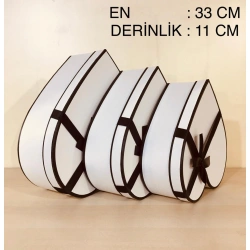 ND 3 LÜ SET BEYAZ KALP KUTU