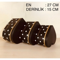 ND KUTU KALP 3 LÜ SİYAH BEYAZ PUANTİYELİ