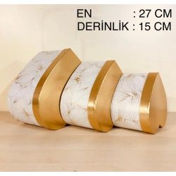 ND KUTU KALP ALTIN KAPAKLI 3 LÜ FIRÇA DESENLİ BEYA