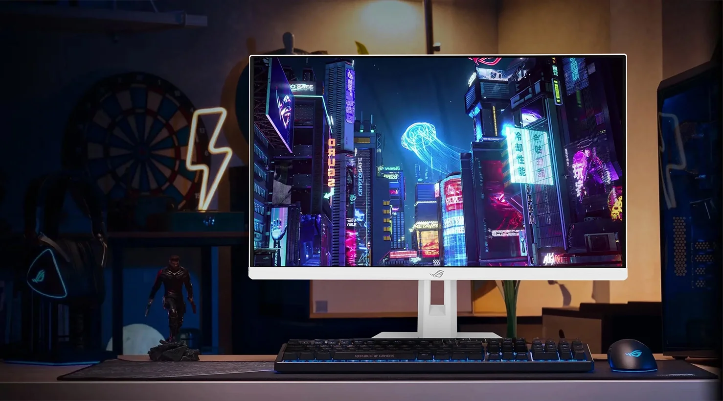 ASUS ROG Strix XG27ACMES-W Beyaz Monitör Ön Görünüm