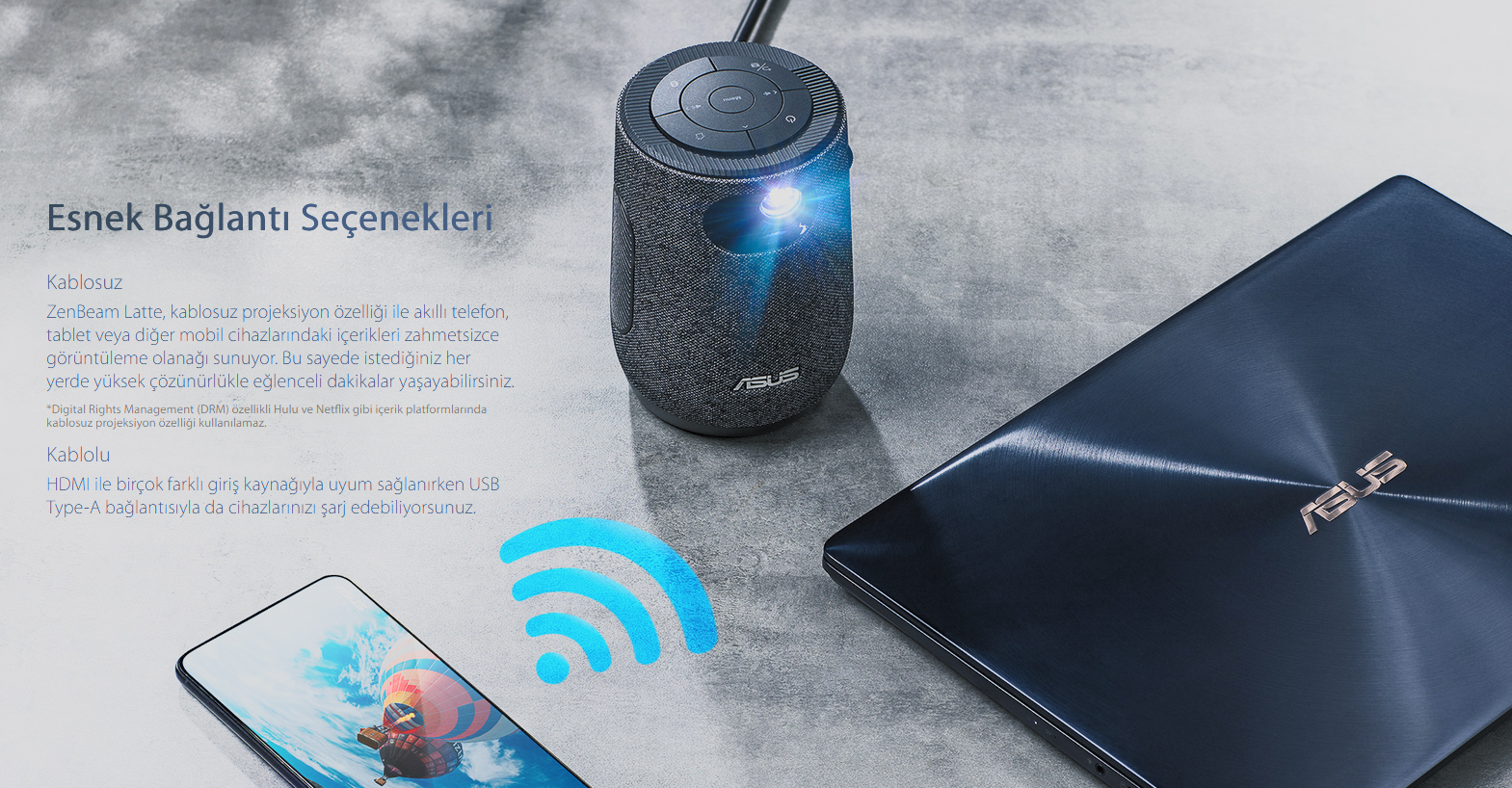 ASUS ZenBeam Latte L1 Esnek Bağlantı Seçenekleri