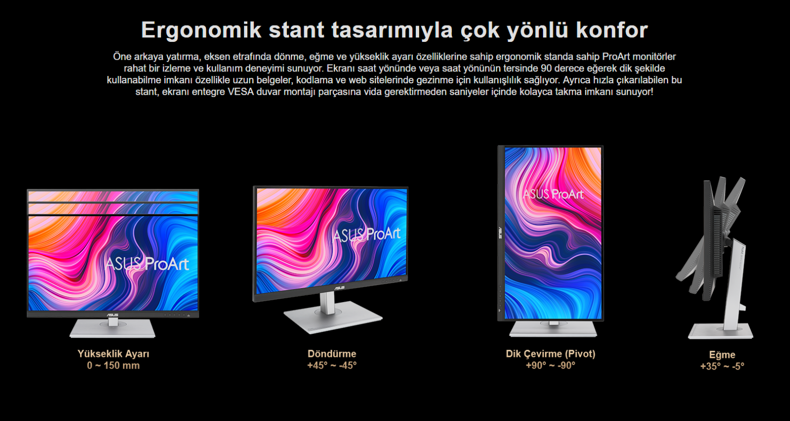 PA279CV Ergonomik Profesyonel Monitör