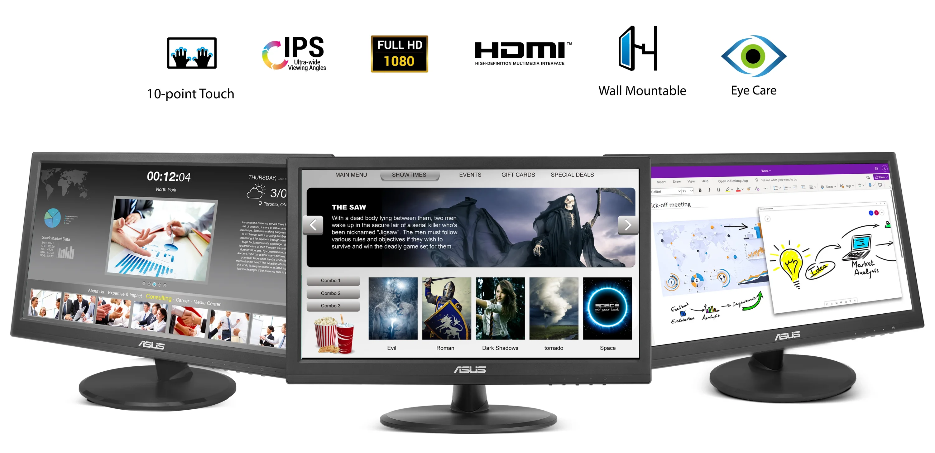 ASUS VT169HE 15.6 inç 10-Nokta Dokunmatik Monitör