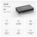 TP-Link Mercusys MS110P 8-Port PoE+ ile 10-Port 10/100Mbps Masaüstü Switch