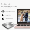 ASUS ZenDrive 08U5S-U Silver Portable Ultra İnce M-DISC Destekli USB Type-C 8x DVD-RW Gümüş Renk Optik Sürücü