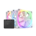 NZXT F120 RGB Beyaz 3lü Set Fan ve Kontrolcü Hub