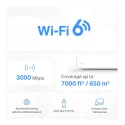 TP-Link Mercusys Halo H80X AX3000 WiFi 6 Üçlü Paket Tüm Ev Mesh Ağ Sistemi