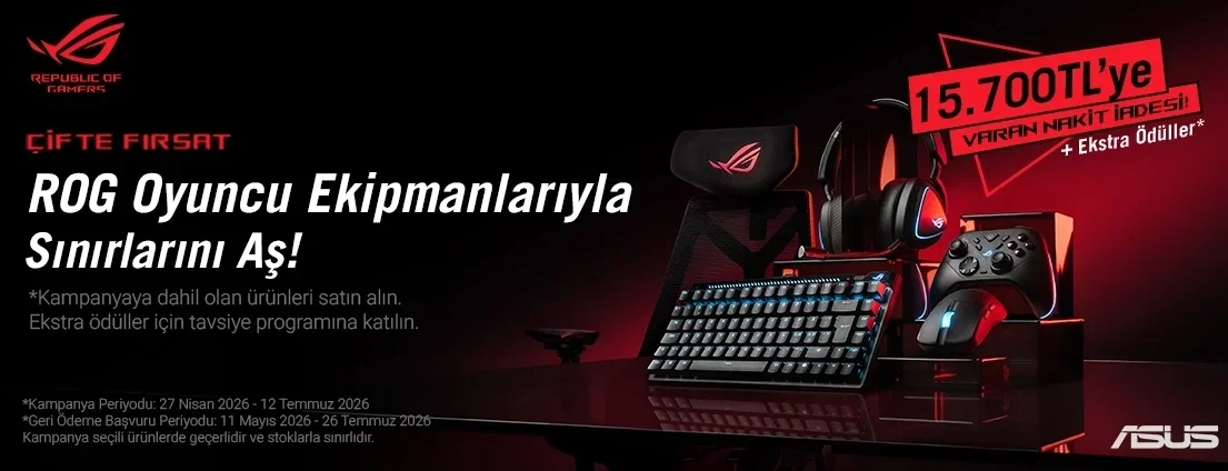 ASUS ROG Oyuncu Ekipmanları Nakit İade Kampanyası