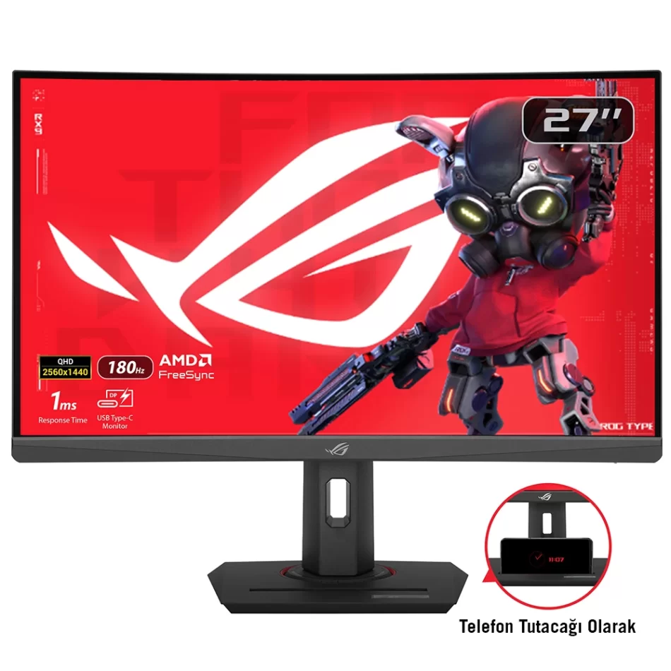 ASUS 27 ROG Strix XG27WCS 180Hz 1ms FreeSync 1440p 2K Curved VA LED Gaming Monitör