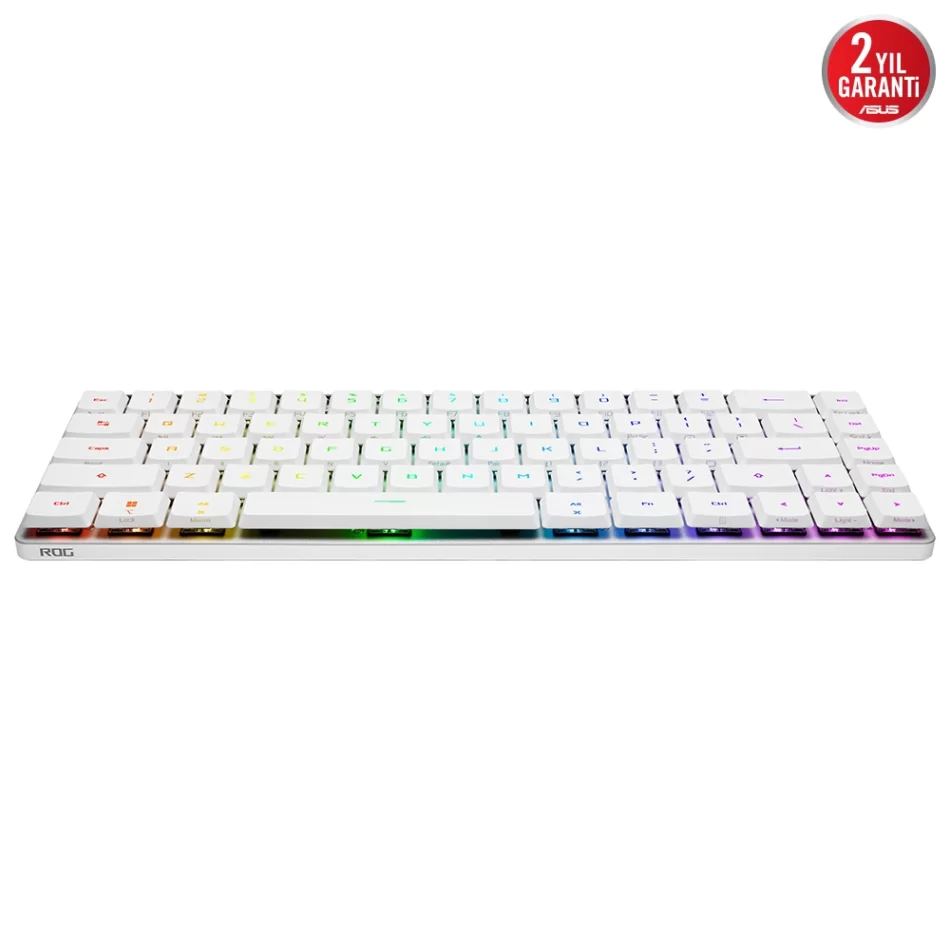 ASUS ROG Falchion RX Low Profile %65 RGB Kablosuz Mekanik Red Switch Türkçe Q Beyaz TKL Gaming Klavye