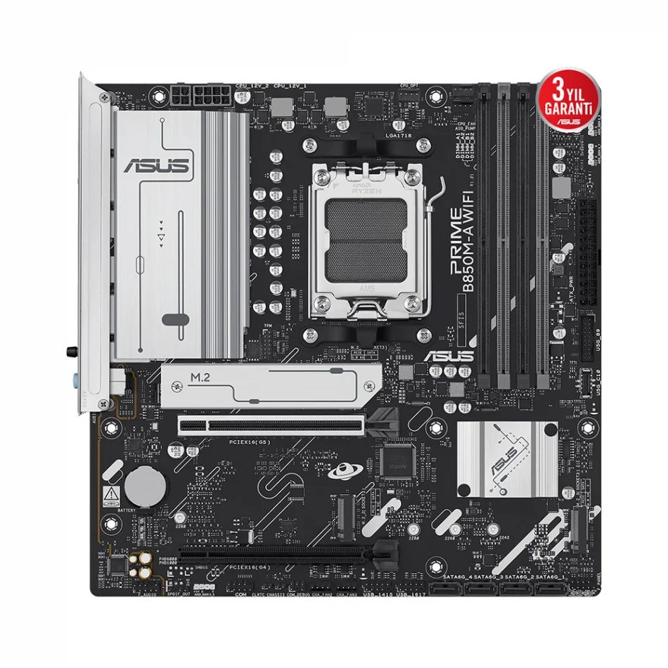 ASUS PRIME B850M-A WIFI 8000MHz(OC) DDR5 AMD Soket AM5 ATX Anakart