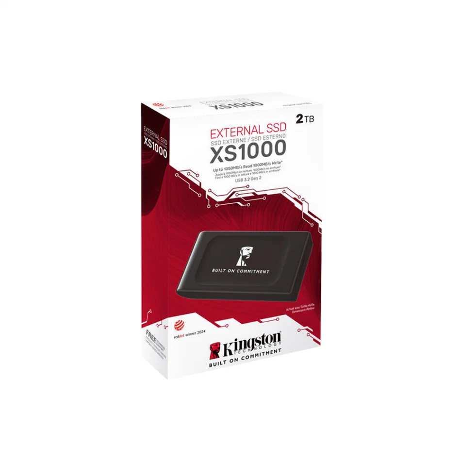 Kingston SXS1000/2000GA 2TB USB 3.2 Gen2 Type-C 1050MB Okuma/1000MB Yazma Siyah Taşınabilir Harici SSD