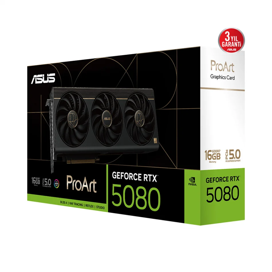 ASUS ProArt GeForce RTX 5080 OC Edition 16 GB GDDR7 256Bit DX12 NVIDIA DLSS 4 Ekran Kartı