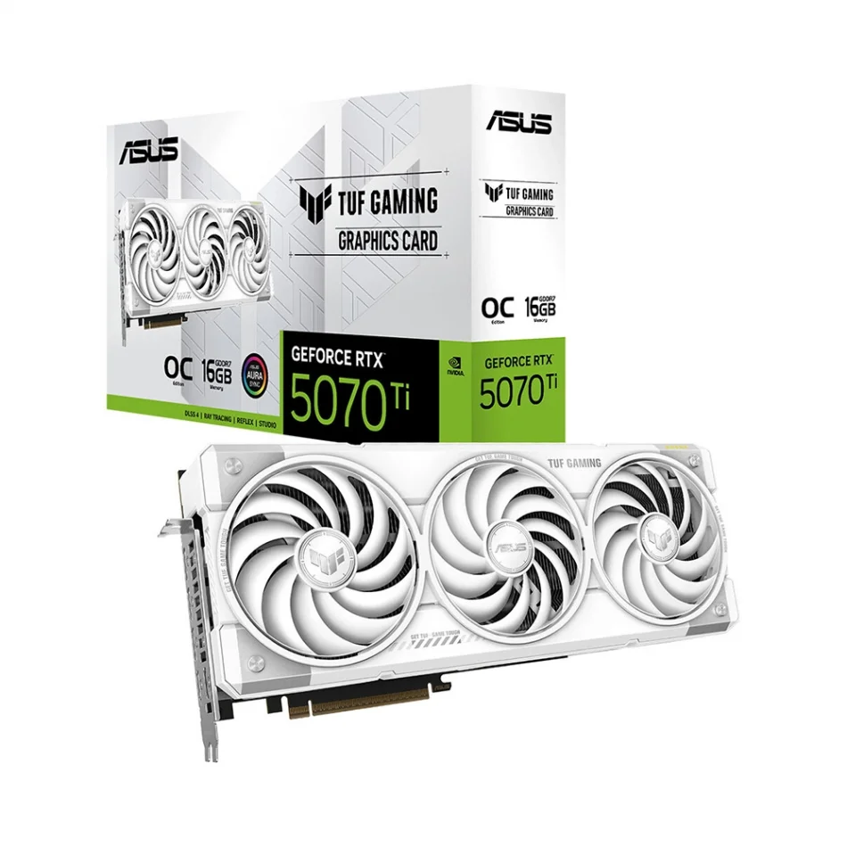 ASUS TUF Gaming GeForce RTX 5070 Ti OC White Edition 16GB GDDR7 256 Bit NVIDIA DLSS 4 Beyaz Ekran Kartı