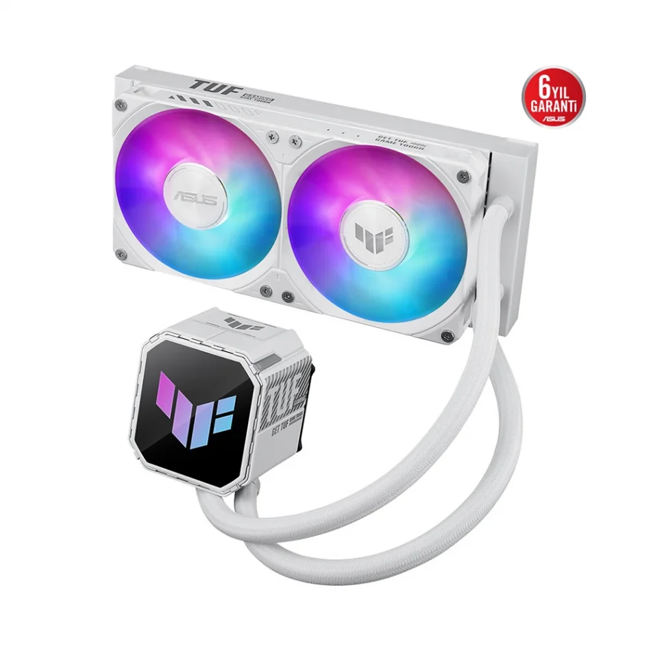 ASUS TUF Gaming LC III 240 ARGB White Edition Aura Sync Intel LGA1851-1700 ve AMD AM5 Destekli 240mm Beyaz İşlemci Sıvı Soğutucu