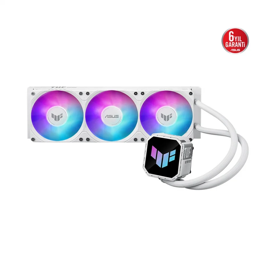 ASUS TUF Gaming LC III 360 ARGB White Edition Aura Sync Intel LGA1851-1700 ve AMD AM5 Destekli 360mm Beyaz İşlemci Sıvı Soğutucu