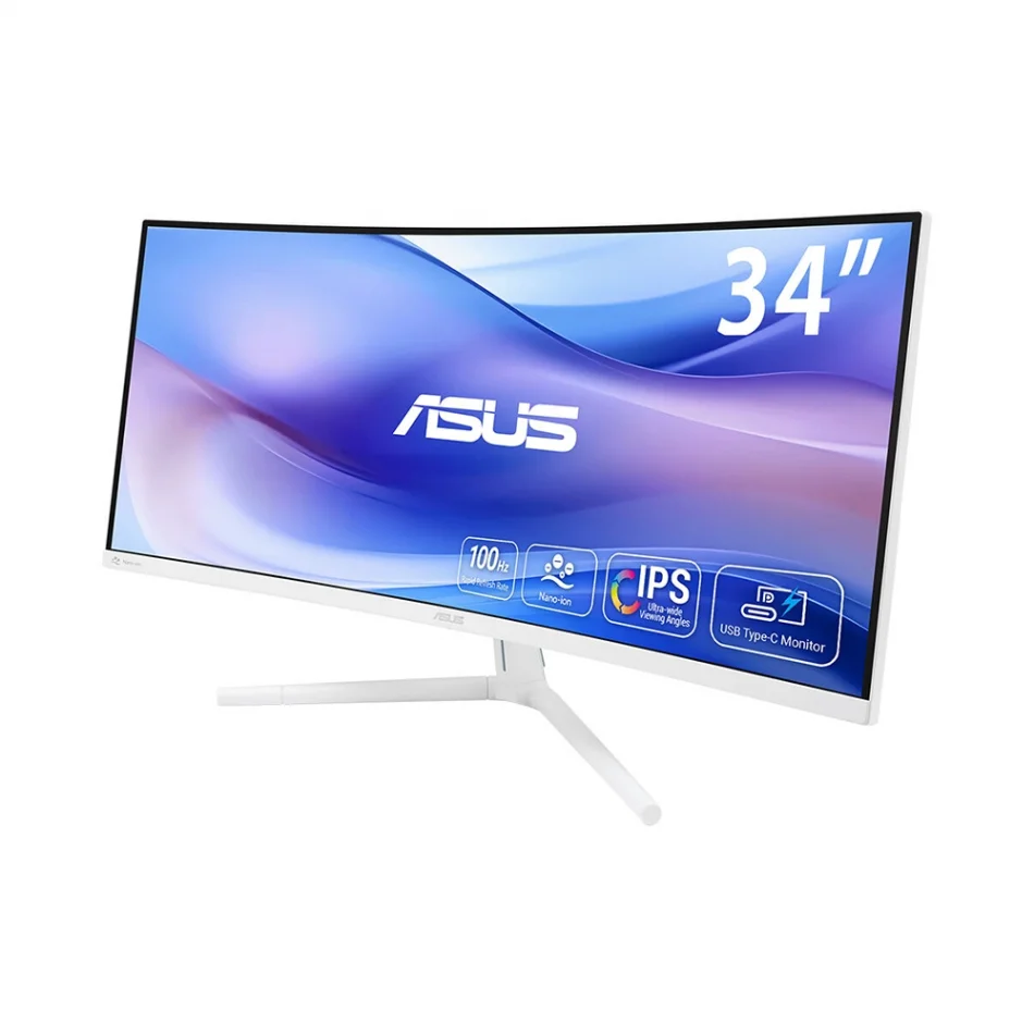 ASUS 34 VU34WCIP-W 100Hz 1ms Hava İyonizeri Adaptive-Sync 3440x1440 WQHD HDR VA LED Curved Beyaz Monitör