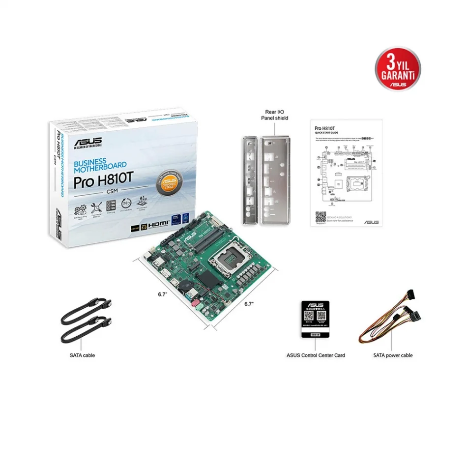 ASUS PRO H810T-CSM DDR5 6400MHz Intel Soket LGA1851 mini-ITX Kurumsal Anakart
