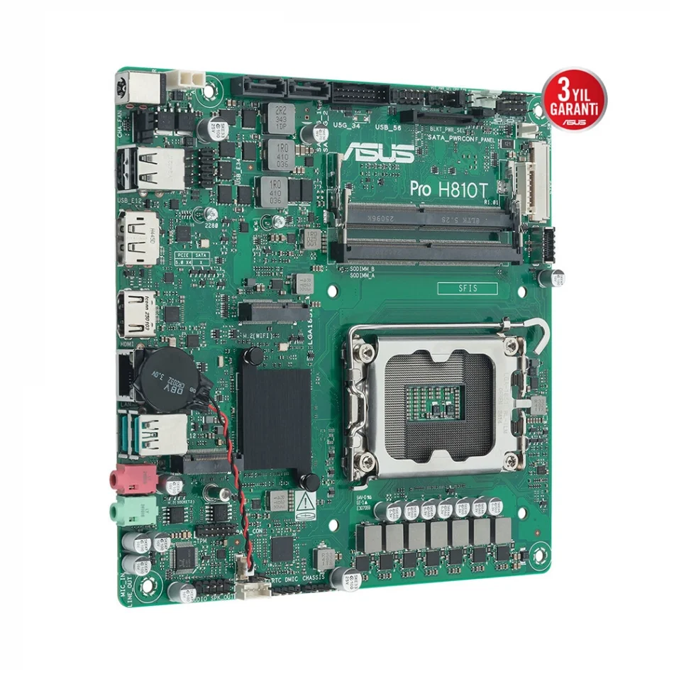 ASUS PRO H810T-CSM DDR5 6400MHz Intel Soket LGA1851 mini-ITX Kurumsal Anakart