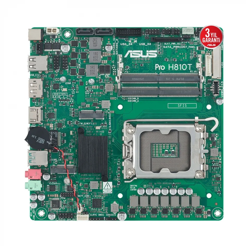 ASUS PRO H810T-CSM DDR5 6400MHz Intel Soket LGA1851 mini-ITX Kurumsal Anakart