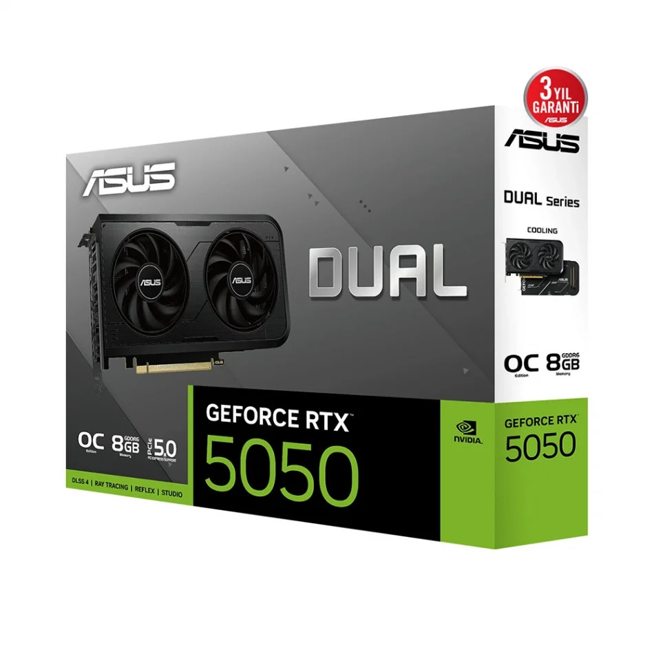 ASUS Dual GeForce RTX 5050 OC Edition 8GB GDDR6 128 Bit NVIDIA DLSS 4 Ekran Kartı
