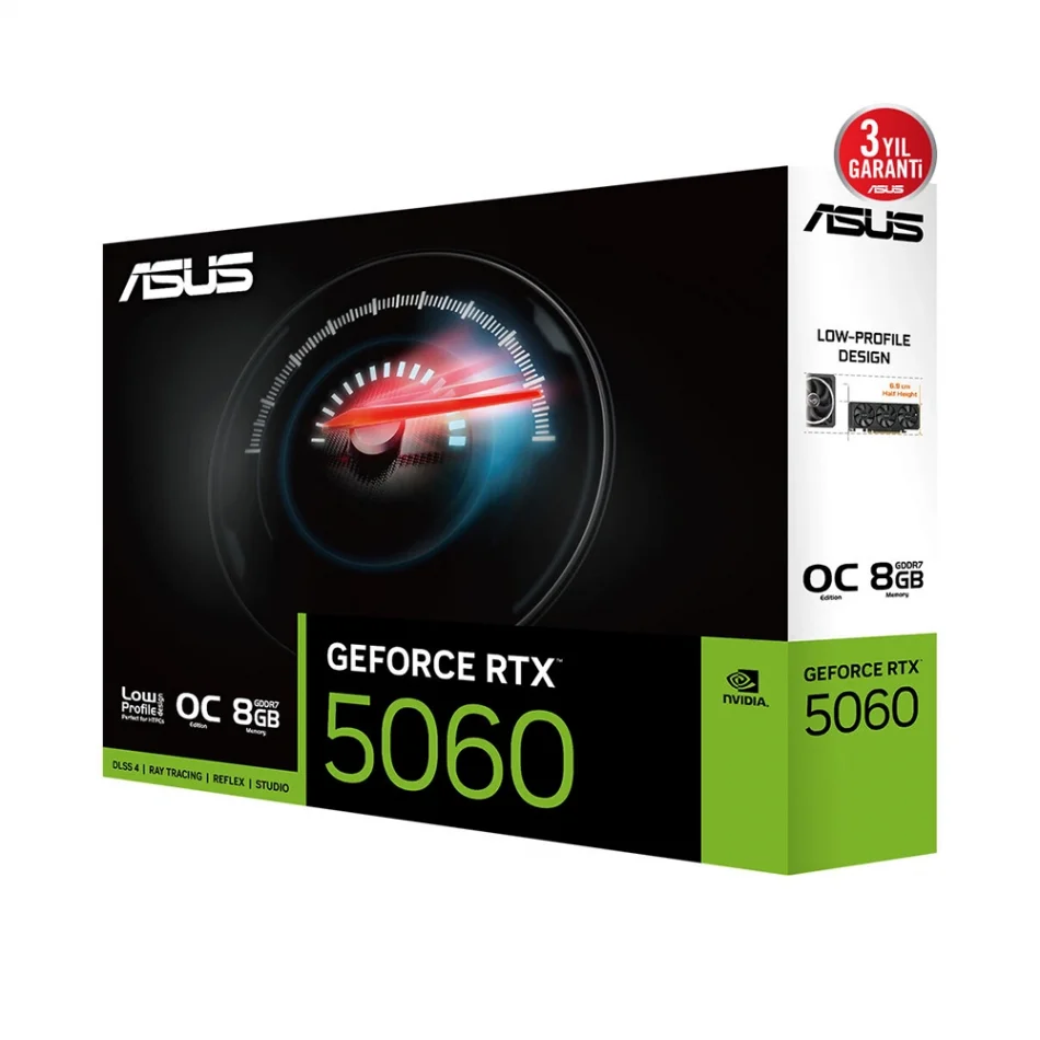 ASUS GeForce RTX 5060 LP BRK OC Edition 8GB GDDR7 128 Bit NVIDIA DLSS 4 Ekran Kartı