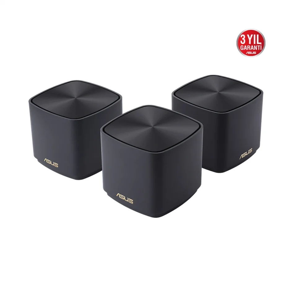 ASUS ZenWiFi XD4 Mini WIFI6 AIMesh VPN Kablosuz Ağ Dağıtımı Siyah 3lü Paket Extendable Router