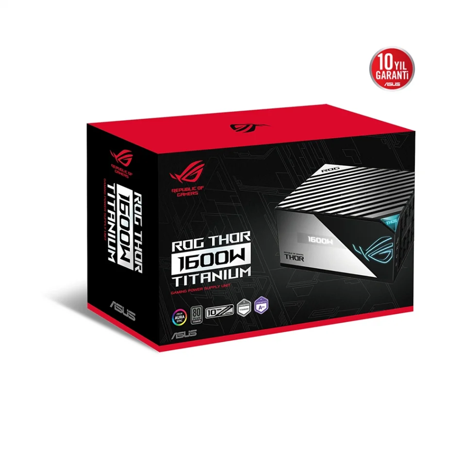 ASUS ROG THOR 1600W 80 PLUS Titanium ARGB OLED Ekranlı Tam Modüler Güç Kaynağı