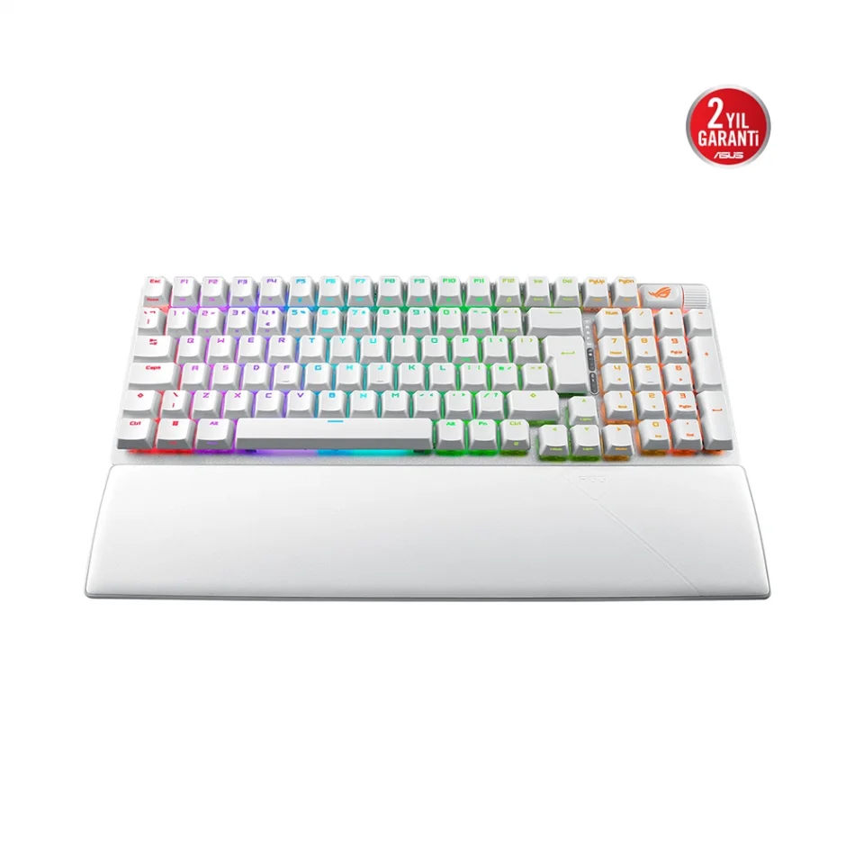 ASUS ROG Strix Scope II 96 Wireless RGB White Mekanik RX Red Switch Kablosuz İngilizce Q Beyaz Oyuncu Klavyesi