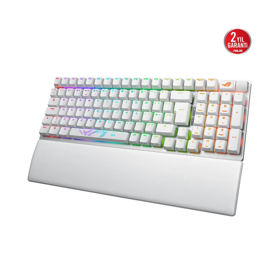ASUS ROG Strix Scope II 96 Wireless RGB White Mekanik RX Red Switch Kablosuz İngilizce Q Beyaz Oyuncu Klavyesi