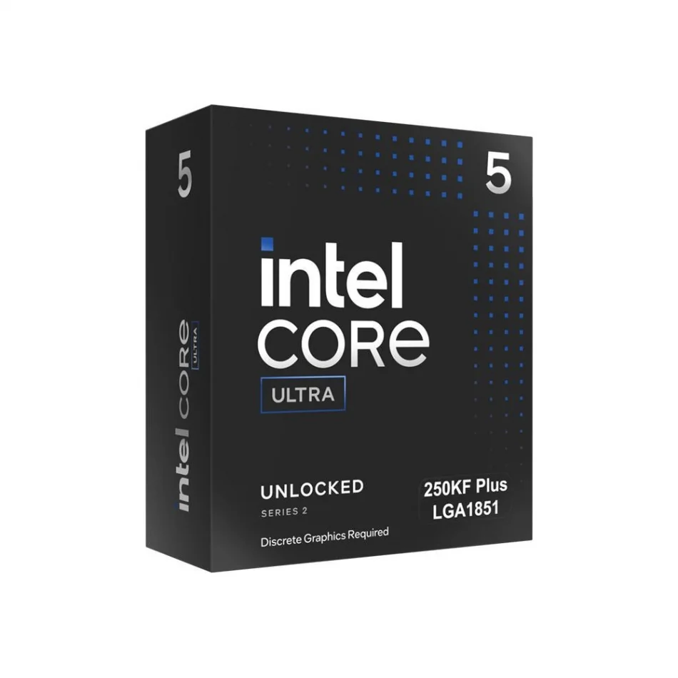 Intel Core Ultra 5 250KF Plus 4.2-5.3GHz 18 Çekirdek 30MB Cache 159W Soket 1851 İşlemci