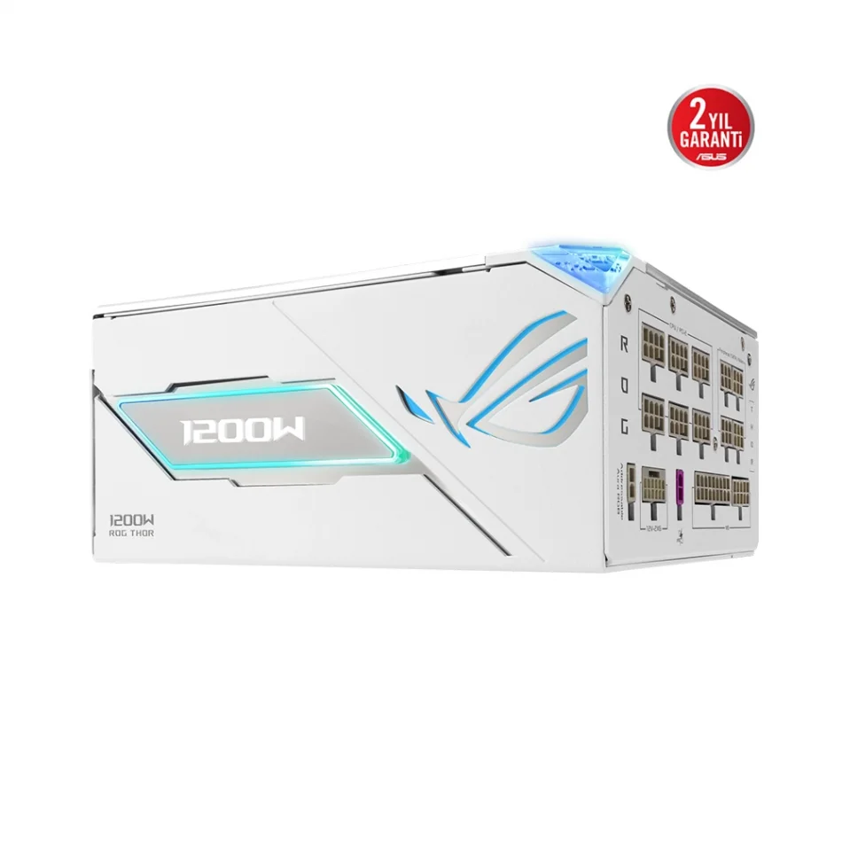 ASUS ROG THOR 1200P3 1200W Platinum III ARGB White Edition 80+ Platinum Tam Modüler ATX 3.1 Beyaz Güç Kaynağı
