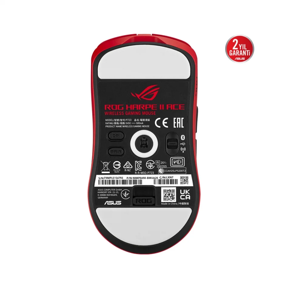 ASUS ROG Harpe II Ace Lava Red AimPoint Pro 42000 DPI 8K Hz Kablosuz Kırmızı Gaming Mouse